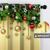 1PC New Fashionable, Simple and  Christmas bell Home Decoration Print Perforated Waterproof Curtain, Machine Washable, Su 2