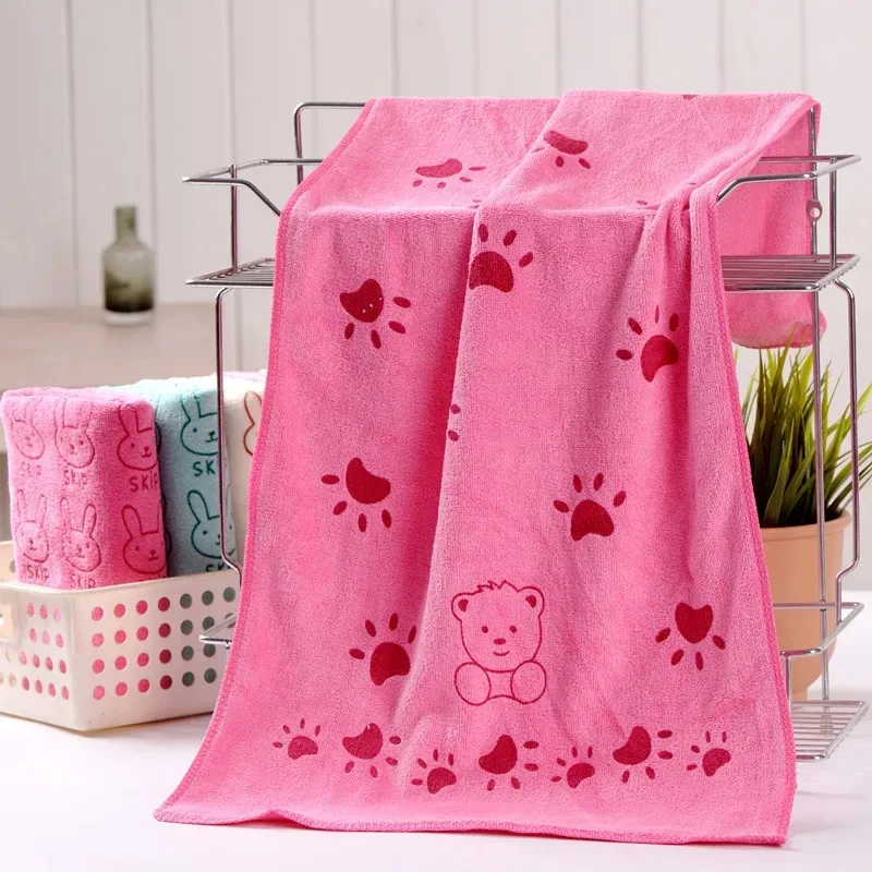 Pet Bath Towel Soft Lovely Cartoon 35*75cm Pets Dog Cat Puppy Super Absorbent Towel Dry Hair Super Large