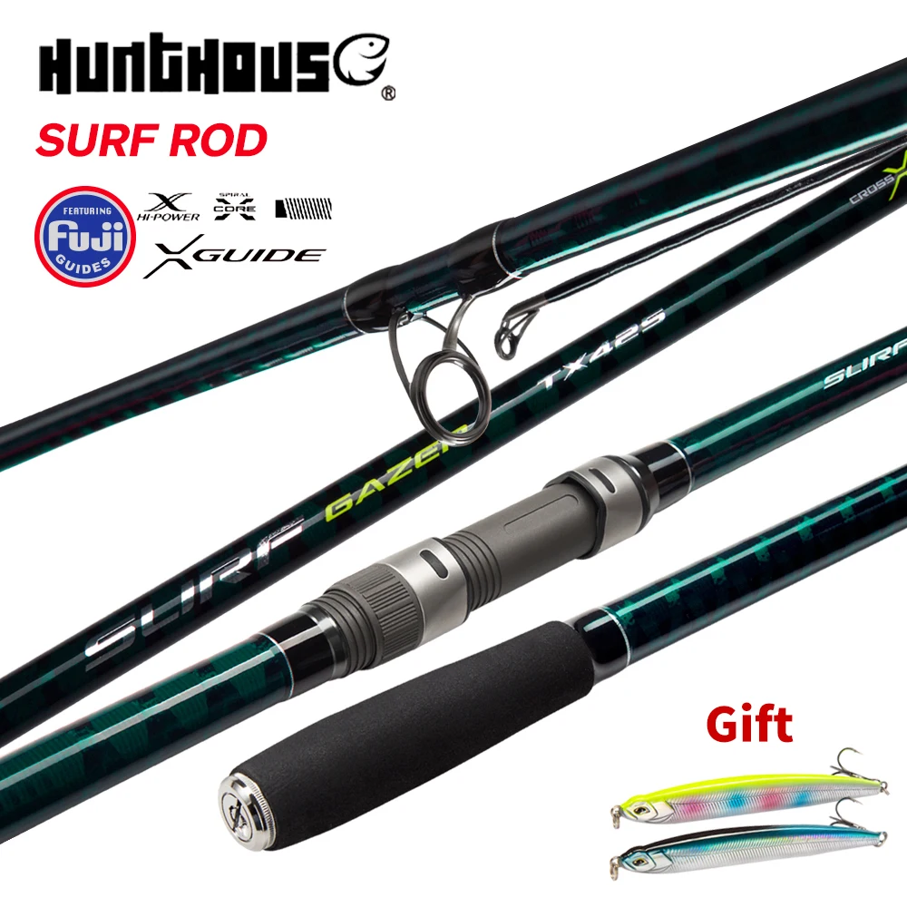 Hunthouse Surf Gazer Spinning Fishing Rod Long Cast Beach 4.27m 4.25m 4.05m 3 Section 6+1 Fuji Guide Carbon Fiber Accessories