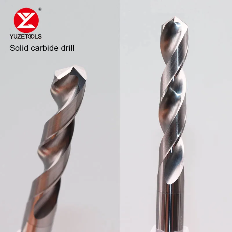 YUZETOOLS CNC Dia.7.05~12mm Solid Carbide Drills Tools Metal High Accuracy Twist Bits Jig Tungsten Steel for Copper and Aluminum