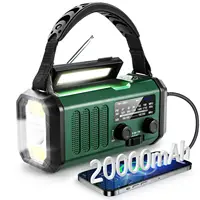 Woopker Radio E30 10000mAh FM Emergency Radio Solar Hand Crank Generator AM/FM/NOAA LED Portable Radio SOS Alarm Power Bank