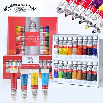 Winsor & Newton 12/18/24 colori colori professionali colori a olio 12ml pigmento per pittura a tubo con pennello e tavolozza materiali artistici 1