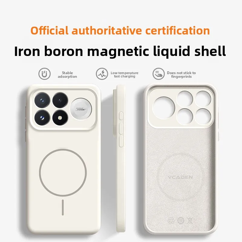 Enhanced Liquid Silicone Magnetic Anti-Drop Case with Wireless Charging Capability