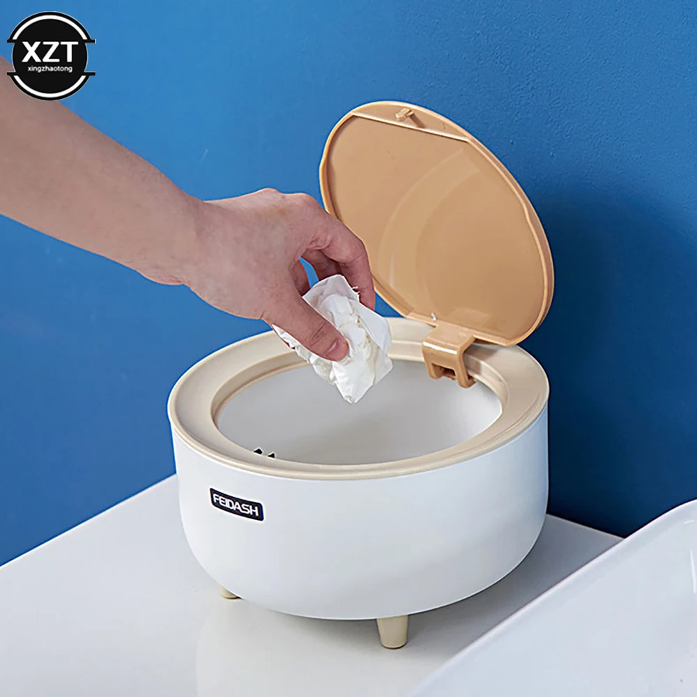 Mini Garbage Can Japanese Desktop Trash Can Simple Press Trash Storage Bin Cute Round Car Dustbin Table Bin,car trash can