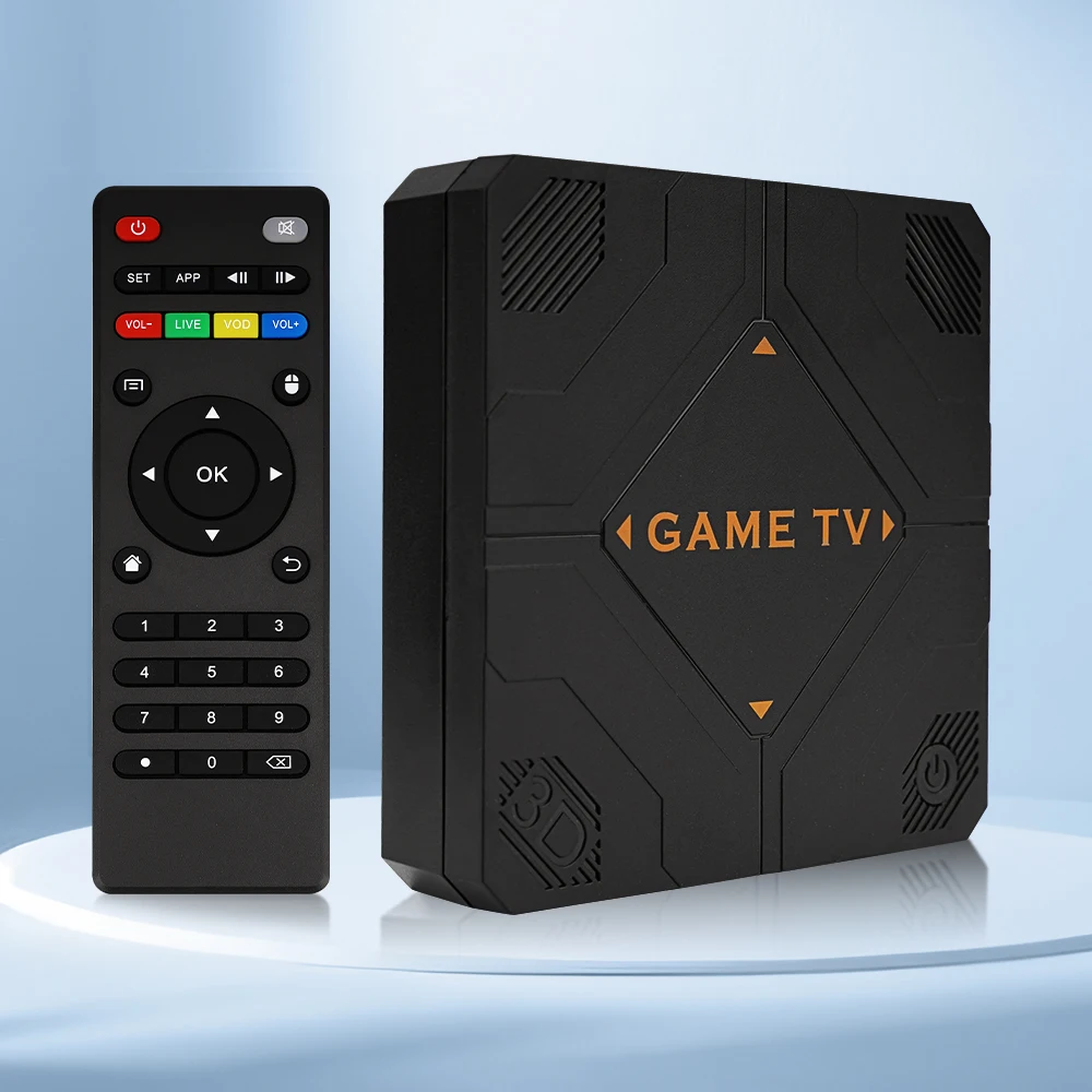 AMPOWN V5 Video Game Console 4K Game TV Box 2.4G Wireless Controllers Dual Handles Portable Home Games Console 40000 Retro Games