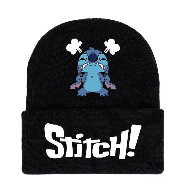 Chapeau Disney Stitch avec oreilles pour enfants, bonnet de dessin animé  mignon, chapeau chaud pour filles et garçons, accessoires pour femmes,  automne et hiver - AliExpress