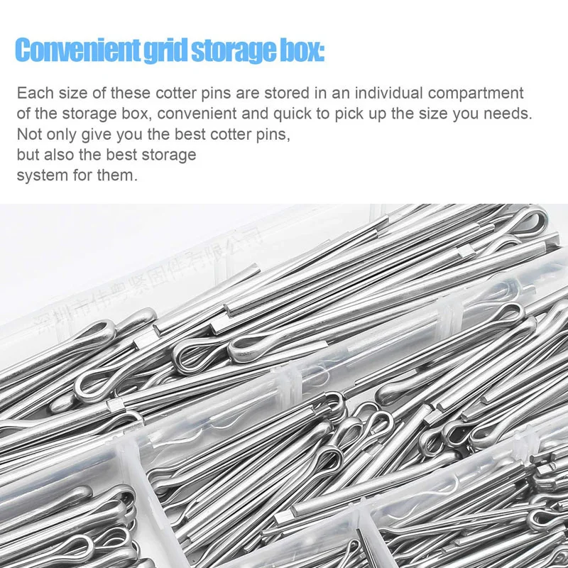 스테인레스 스틸 스플릿 핀 모음 키트, 트랙터 오픈 탄성 클립, 자동차 U자형 코터 핀 GB91, M1.6M2.5M3.2M4, 340 개