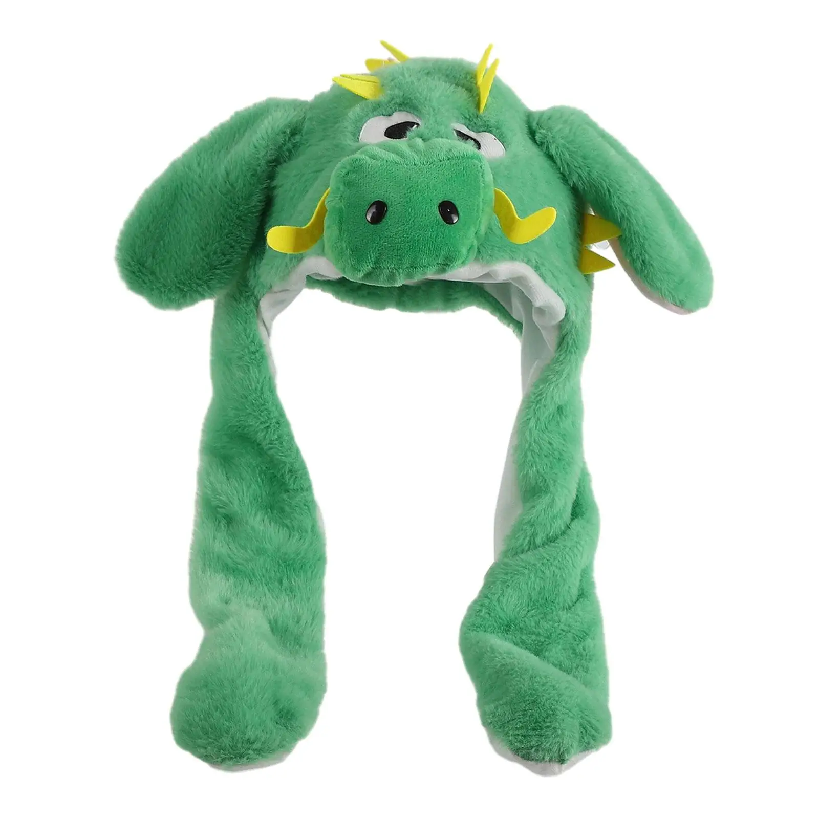 Moving Ears Hat Plush Funny Movable Ears Hat Warm Winter Hat Trendy Cute Dragon Hat Dress up New Yea Party Easter Holiday