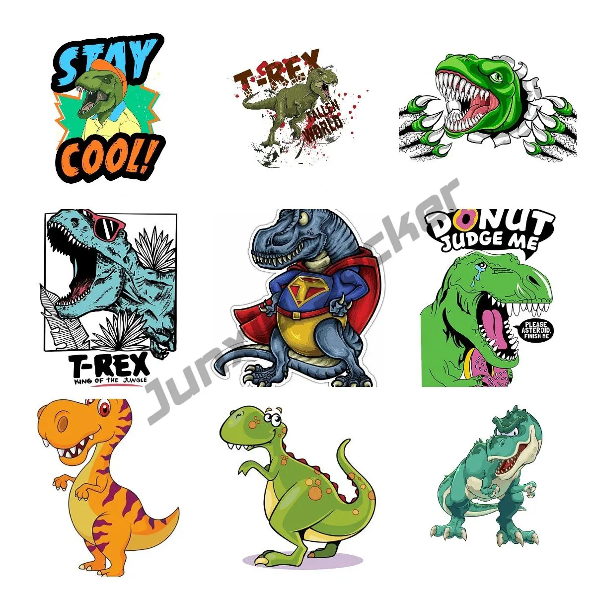 

Superhero T-Rex Dinosaur Jurassic Reptile Angry Car Bumper Sticker Blue Decal Prajna Surfboard Decoration