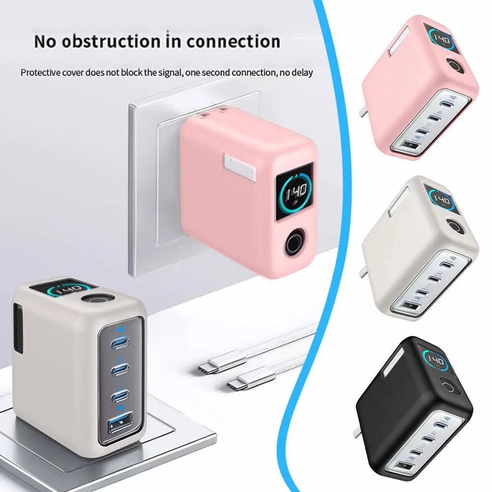 Anker Zolo 140W 4포트 질화갈륨 충전기용 실리콘 보호 커버 낙하 방지 및 긁힘 방지 땀 방지 쉘