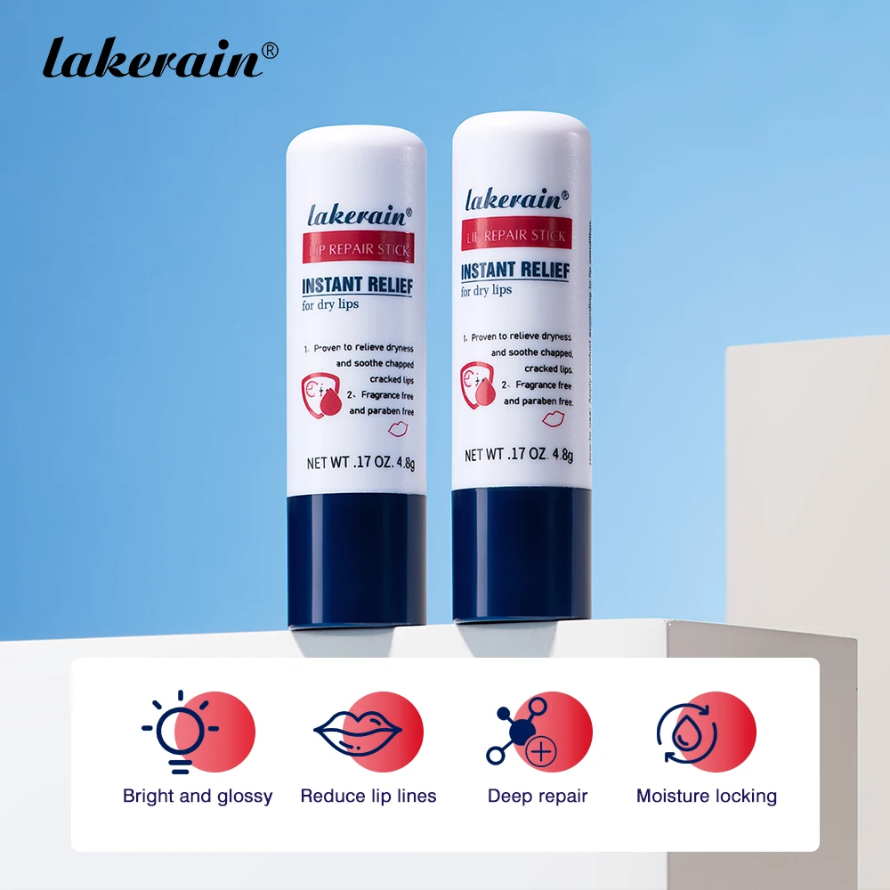 Lakerain Lip Repair Stick 2 Packs Quick Relief Of Dry Moisturizing And Smoothing lip Lines Lip Balm Soothes Chapping Lipstick 2