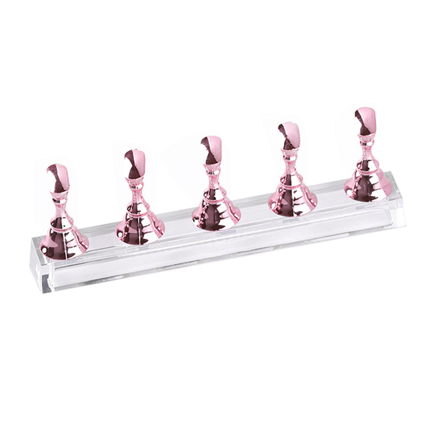 Nail Art Display Holder Practice Training Nail Polish Display Stand with 15pcs Nail Tips DIY Nail Art Salon Tools