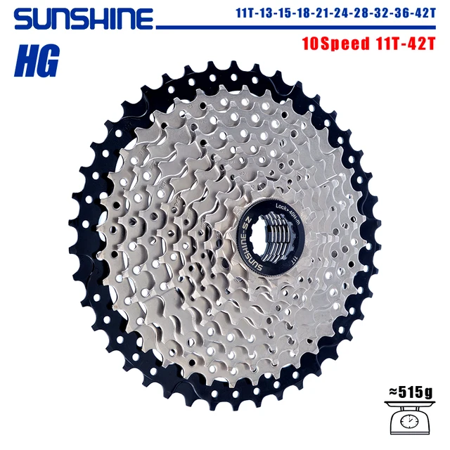 SUNSHINE Bicycle Cassette 8/9/10/11/12 Speed Mountain Bicycle Freewheel Bicycle Sprocket HyperGlide system For Shimano/SRAM 10 Speed 11T-42T