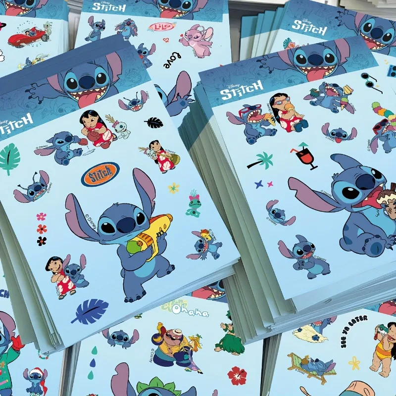 

MINISO 8 Sheets Stitch Sticker Disney Cute Creative Phone Case Diy Laptop Water Cup Skateboard Pvc Waterproof Decorative Sticker