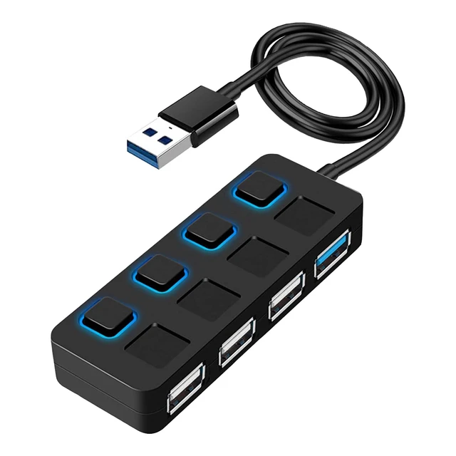 VENTION USB Hub - Multi USB Port Splitter Ultra-Slim Multiport USB 3.0 Hub  Adapter Fast Data Transfer for Laptop, MacBook, Printer, PS4, PC, Flash