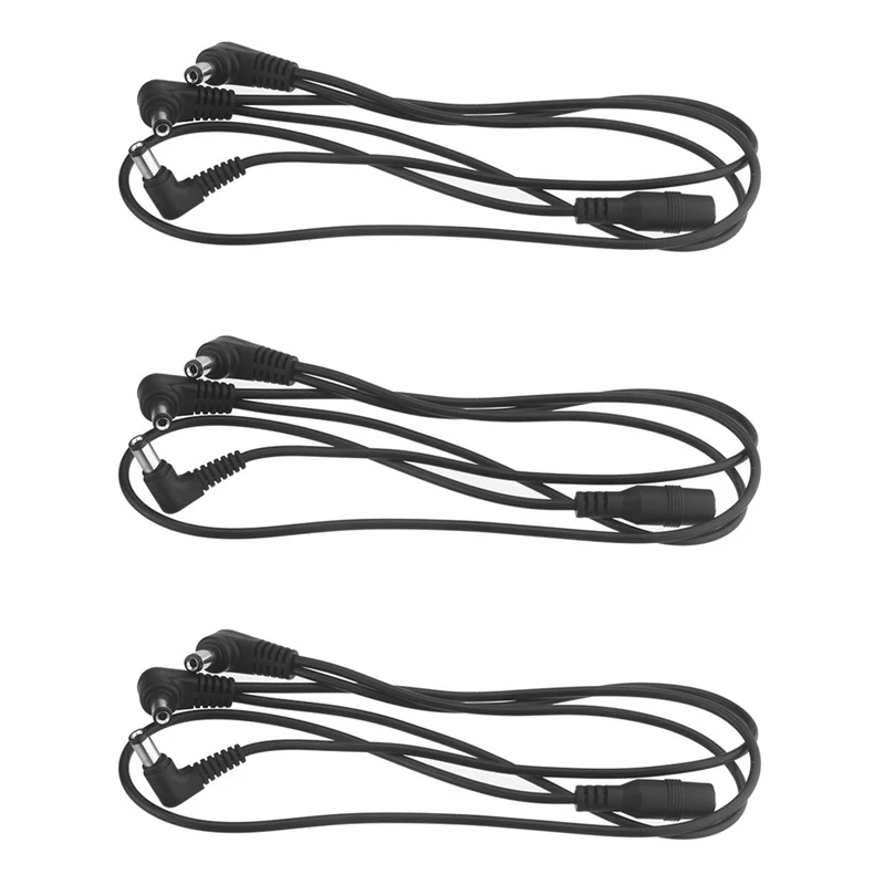 

3X Vitoos 3 Ways Electrode Daisy Chain Harness Cable Copper Wire For Guitar Effects Power Supply Adapter Splitter Black