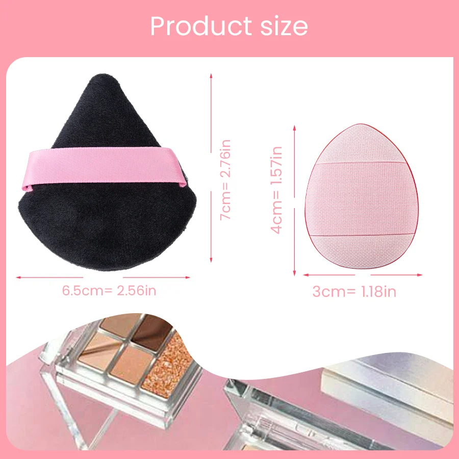 13 powder with black triangle pink finger powder puff set for everyday use makeup setting 4