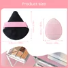 13 powder with black triangle pink finger powder puff set for everyday use makeup setting 4