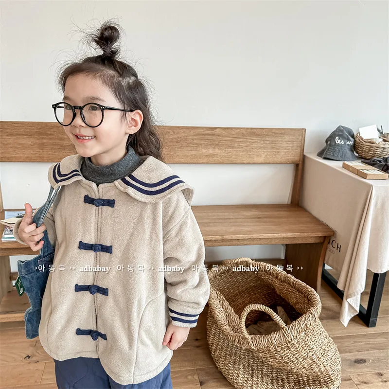 

Children Clothing 2023 Autumn and Winter Korean Style Lamb Wool Cotton Padded Girls and Boys Casual Simple Jacket for Kids