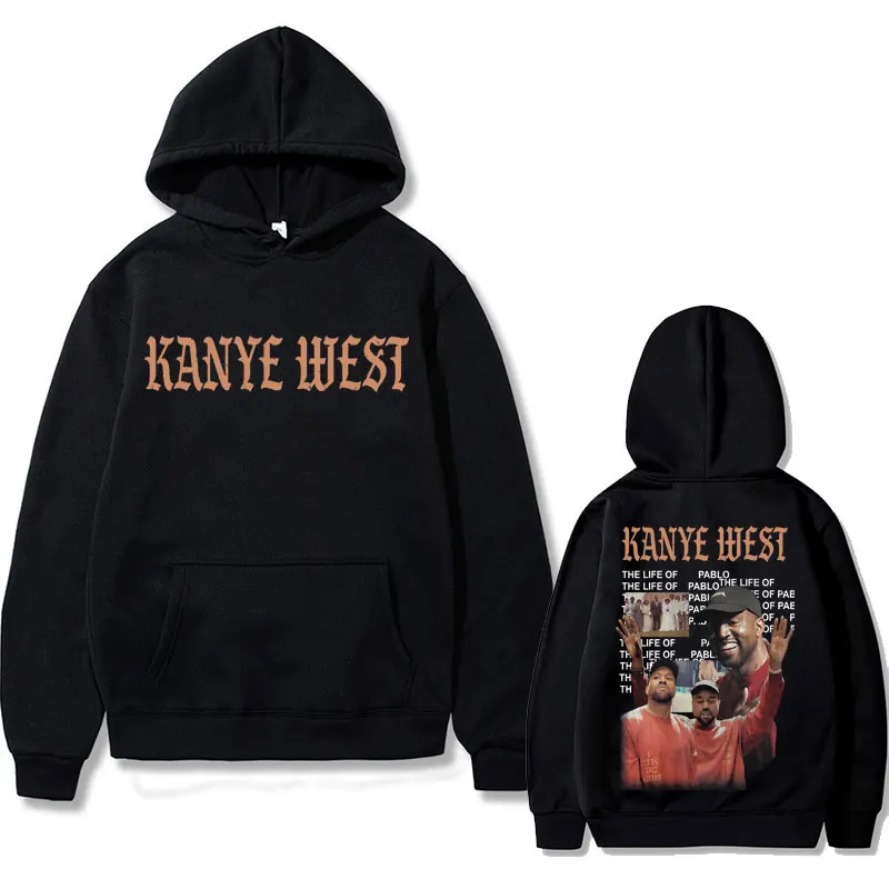 

Rapper Kanye West The Life of Pablo Double Sided Print Hoodie Men Women Hip Hop Loose Sweatshirt Male Casual Oversized Hoodies