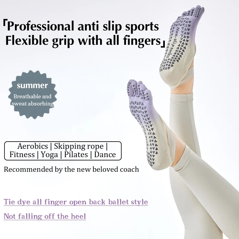 Gradient Yoga Socks Professional Dispensing Anti-Skid Socks Women'S Five-Finger Socks Sports Socks Fitness Jump Pu Lati Socks 1 S8e00b9e33a45472caa63d9d322fb53d4i