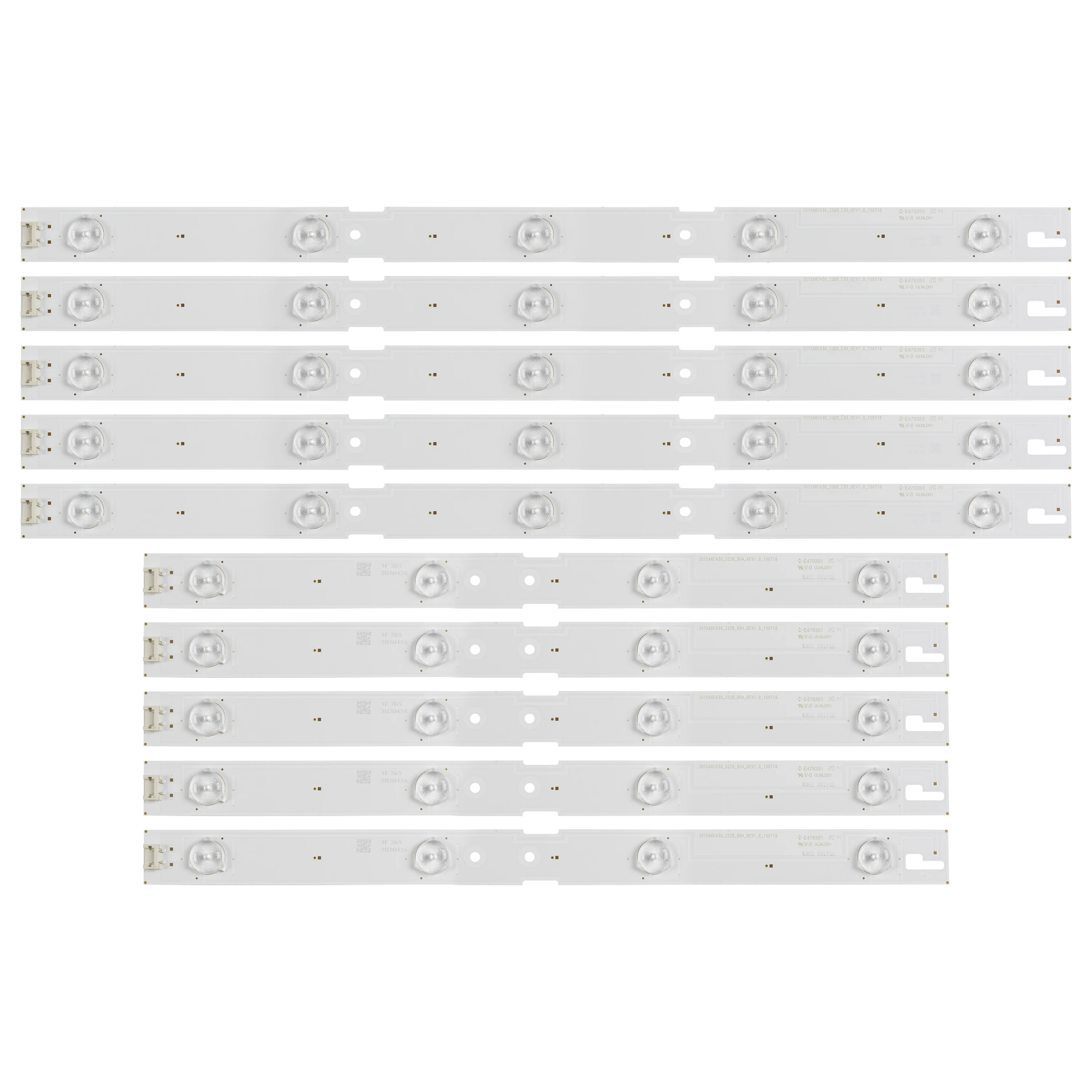 Tira de Retroiluminação Led para Zle60600-ab 43gfb6627 43vle6524 43vle6629 Arc430 _ 3228 _ R04 L05 _ Rev1.0 Lm4100174a Lm41-00173a 10 Pcs