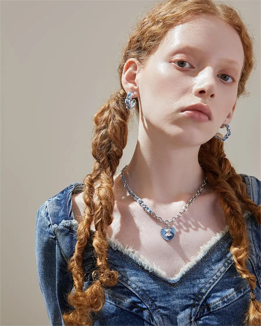 Love Bear Necklace For Women Hip Hop Sweet Cool Style Clavicle Necklaces Denim Accessories Chocker Jewelry Pendant Collar Gift