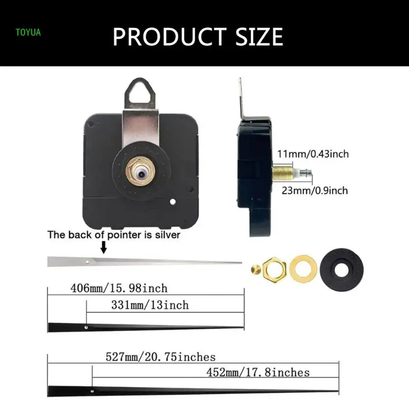 Long Shafts High Torques Quartzs Wall Clock Mechanism for Home Decoration and Clock Repairs NM