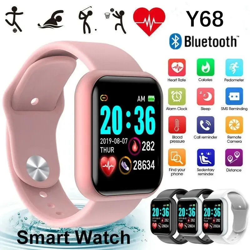 Smart Watch Y68 Men Women Wristwatches D20 Smartwatch Electronic Clock ...