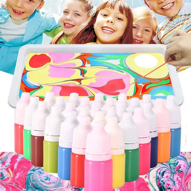 Kids Water-based Art Paint Set Marbling Painting Kit Diy Painting On Water  Creative Art Set Of 6 Colors Acrylic Paint - Party Favors - AliExpress