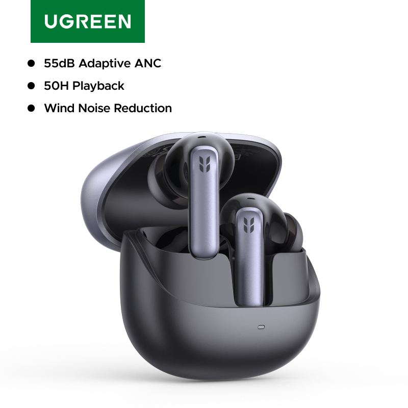【2026 NEW】UGREEN EchoBuds Plus In-Ear Bluetooth Wireless Active Noise Cancelling Earphones 55dB Adaptive ANC, LDAC Headphones