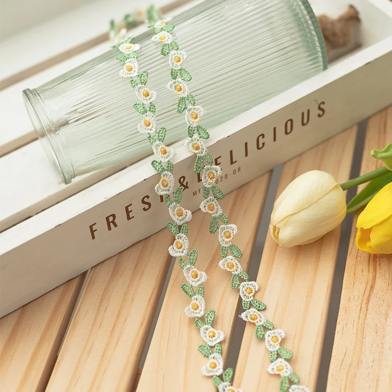 5 Meters Chiffon Pleated Lace Trim - 6.5cm Wide, Mint Green, For Sewing & Craft Decoration - View #13