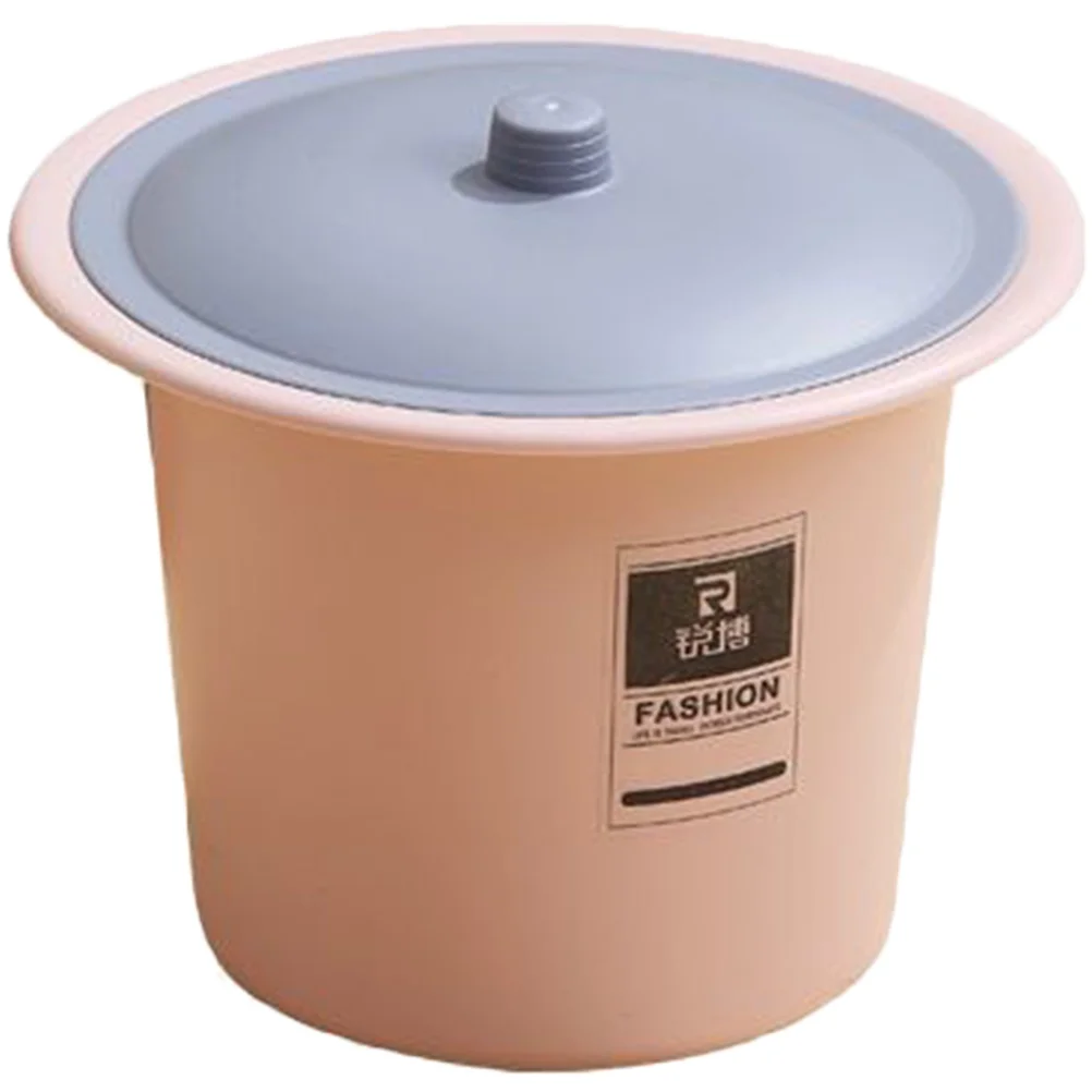 

Unisex Chamber Pot with Lid Spittoon Chamber Bucket Plastic Bedpan Household Night Urine Jug