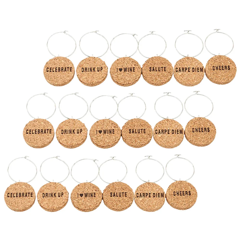 

Blank Cork Wine Glass Charms Wedding Wine Charms DIY Drink Identifiers