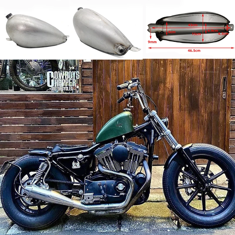 Moto Bobber Custom 1x Unpainted Sepeda Motor Logam 4L Tangki Bahan
