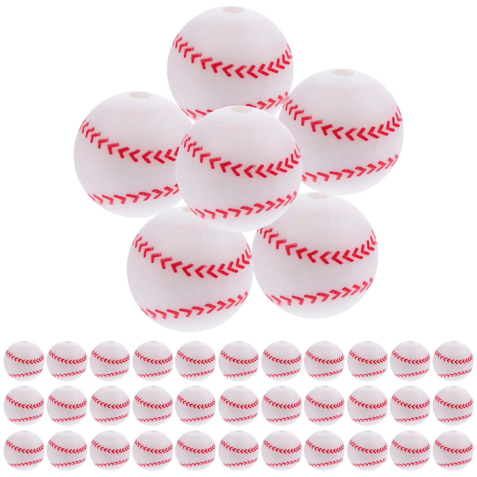 

Jewelry DIY Beads Sports Themed Spacer Novelty Ball Crafts Transfer Printing Ball Beads DIY Bracelet Necklace Accessories