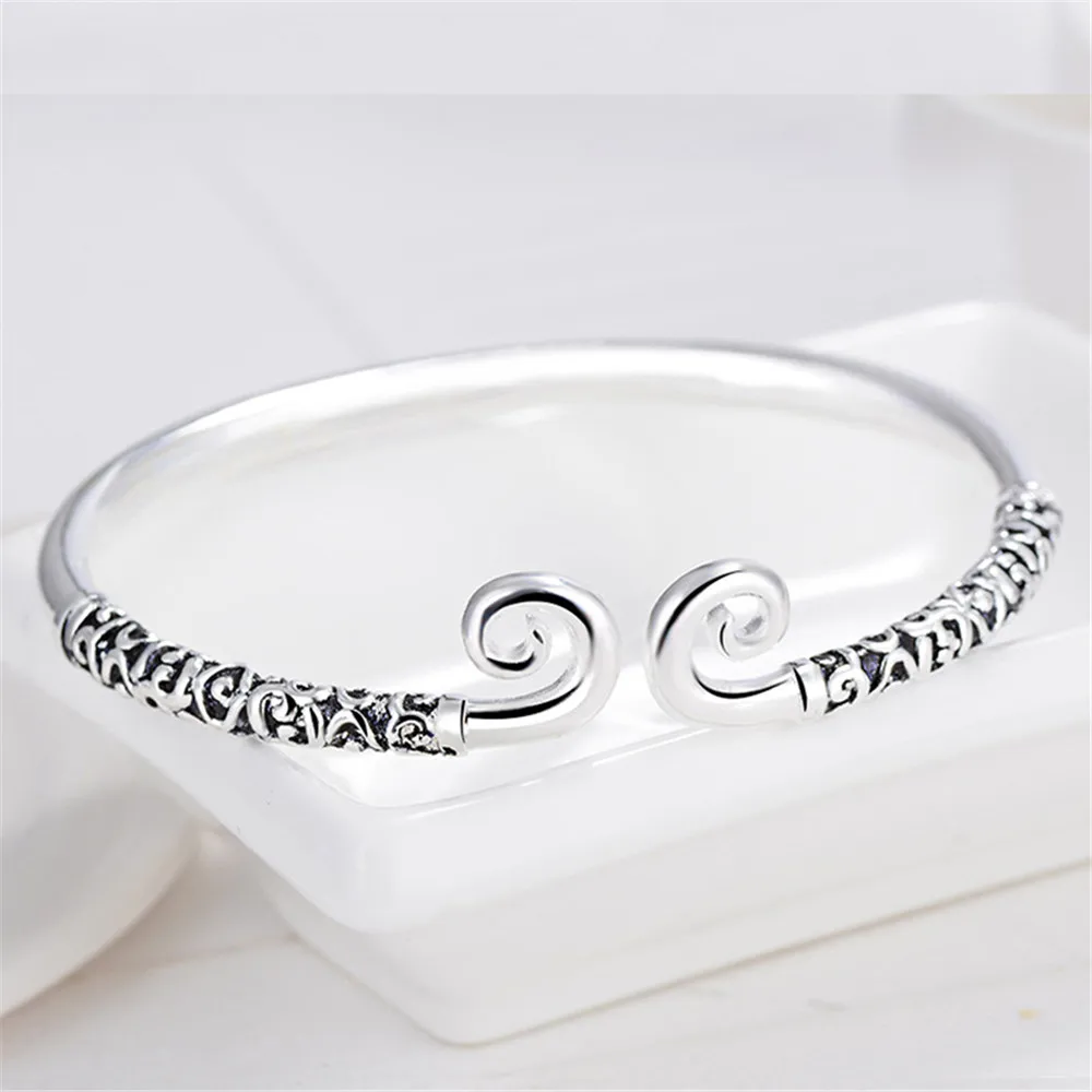 Adjustable Explosivea Couple Bracelet Tight Hoop Curse Bracelet Monkey King Thai Silver Bracelet Couple Student Retro Jewelry 5