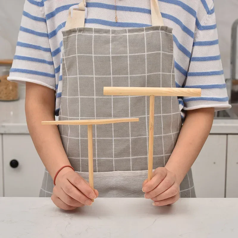T-Shaped Pancake Utensils Wooden Pancake Shelf Spreader Stick Non-Stick Spreading Pie Tools Restaurant Home Kitchen