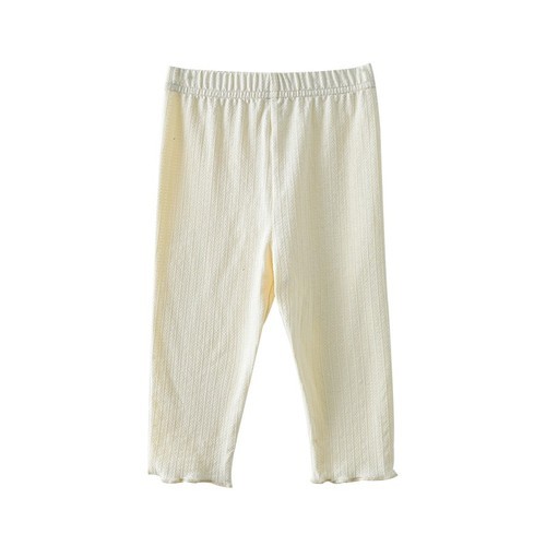 Summer New Children Slim Solid Color Pants Girls Breathable Cotton Elastic Leggings