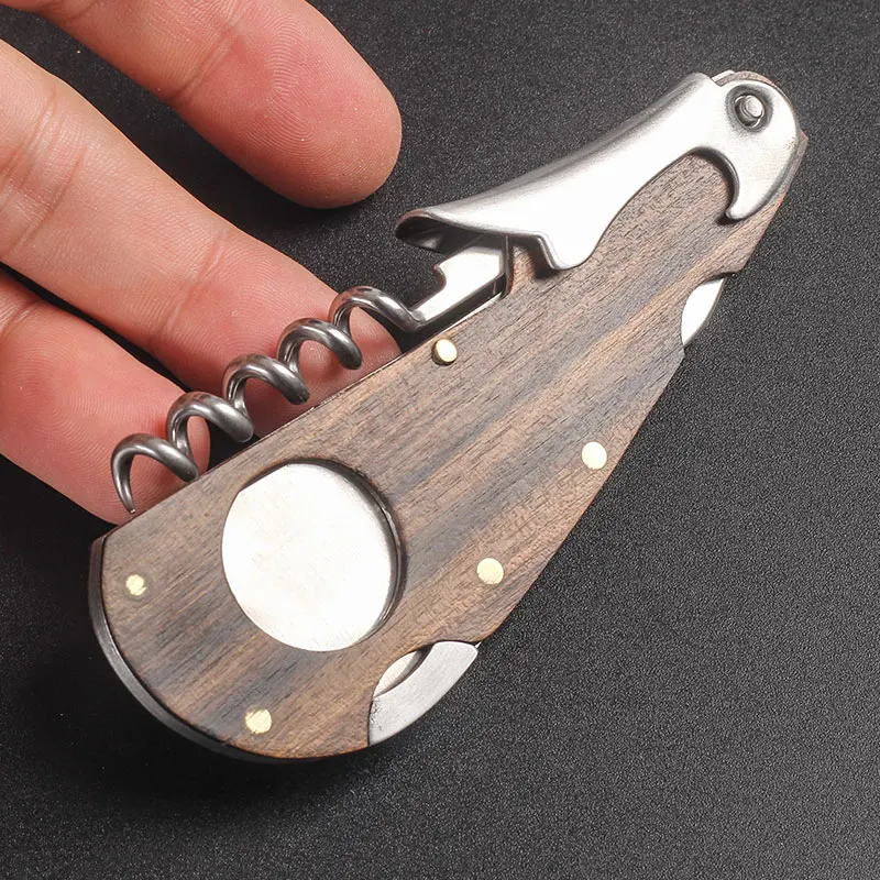 New 4 In 1 Cigar Cutter Set Multifunctional Travel Wooden Stainless