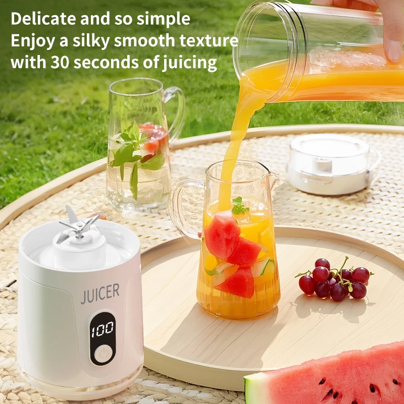 Portable Blender 600ML Electric Juicer Fruit Mixers USB Rechargeable Smoothie Outdoor Fresh Fruit Blender Personal Juice