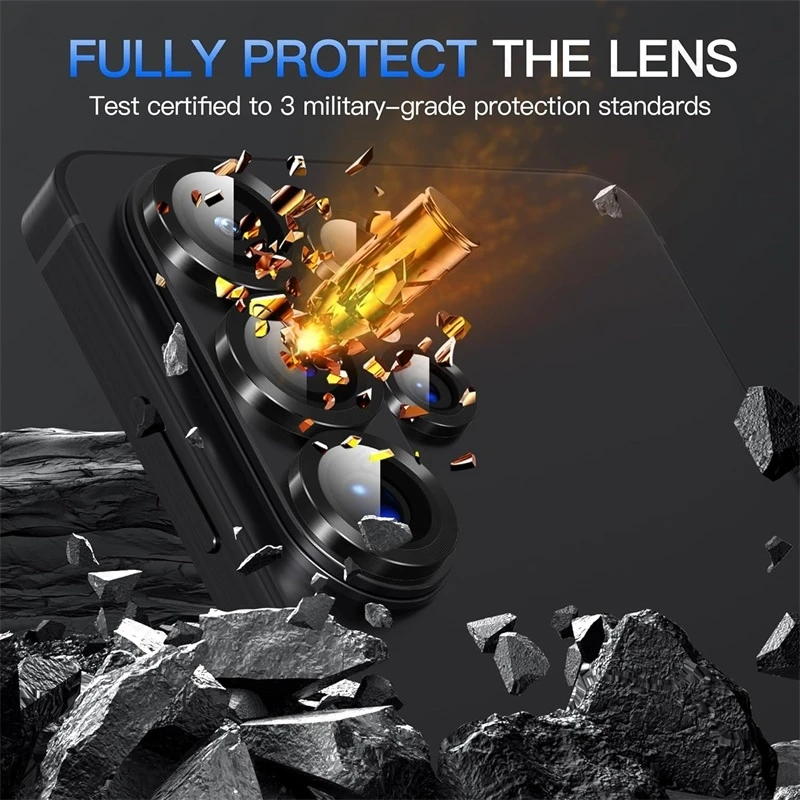 Enhanced Back Camera Protector with 8K HD Glass and Metal Ring Lens Cap