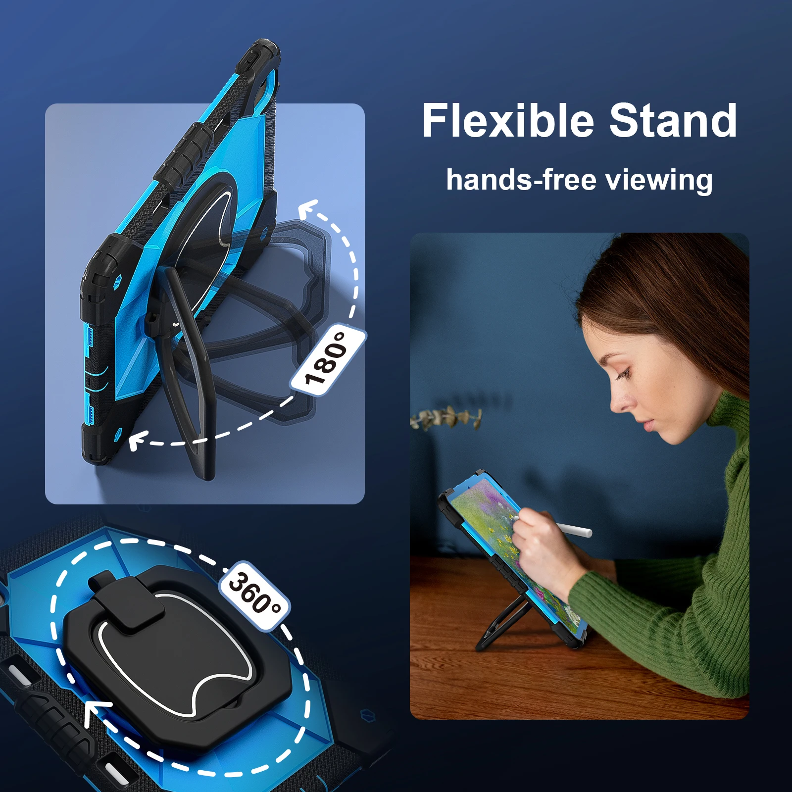 Enhanced 360 Rotating Stand Armor Case - Heavy Duty Cover