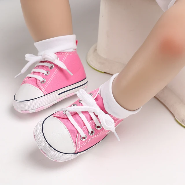 Newborns Fashion Solid Color Casual Shoes Princess Shoes Soft-soled Sneakers 0-18 Months Baby Bed Shoes Baby Walking Shoes 475