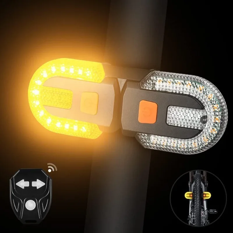 ไฟเลี้ยวจักรยานไร้สาย USB ชาร์จไฟท้าย LED