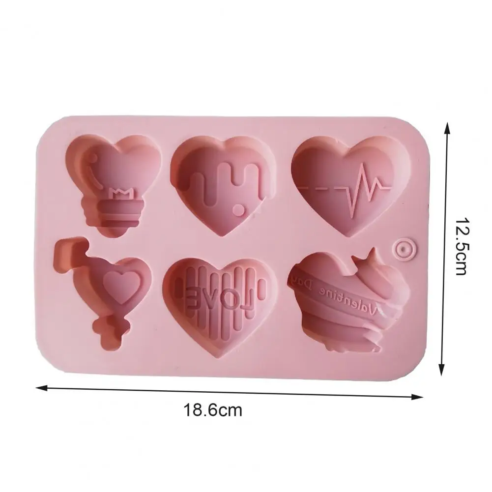 Heart Shape DIY Cake Mold Silicone 6 Cavity Valentines Day Candy Mold Caneles Muffin Cupcake Baking Tray Bordelais For Baking