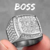 Bagues de luxe en acier inoxydable pour hommes et femmes, pierres précieuses brillantes, Punk, à la mode, bijoux créatifs, cadeau, vente en gros, livraison directe