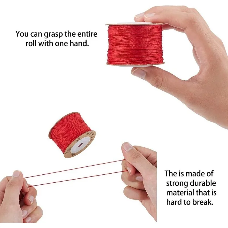 Nylon Thread Cord 1Roll 100m/roll 0.8mm Bracelet String Chinese Knotting Cord Beading Braided Ornament for DIY