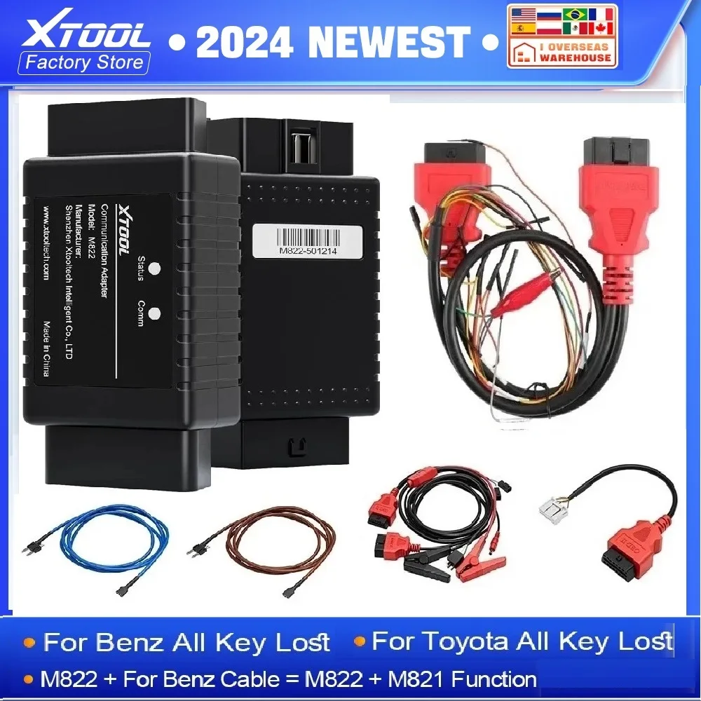 Key Programmer XTOOL M822 M821 Adapter For Benz For Toyota 8A AIl Key Lost Programming Need Work With KC501 Programmer X100PAD3 X100MAX