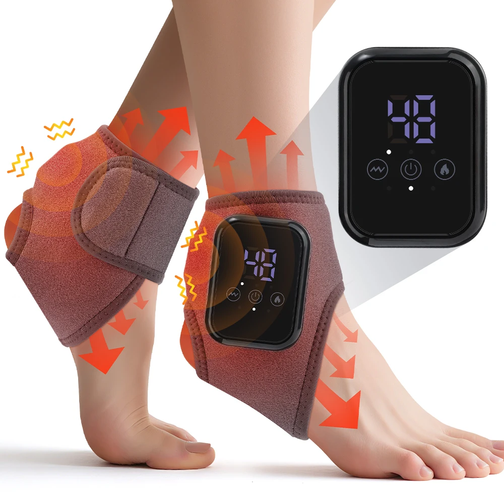 Electric Ankle Heated Vibration Massager Foot Heating Wrist Band Guard Wrap Pad Sports Fitness Joint Heating Support Brace Heath